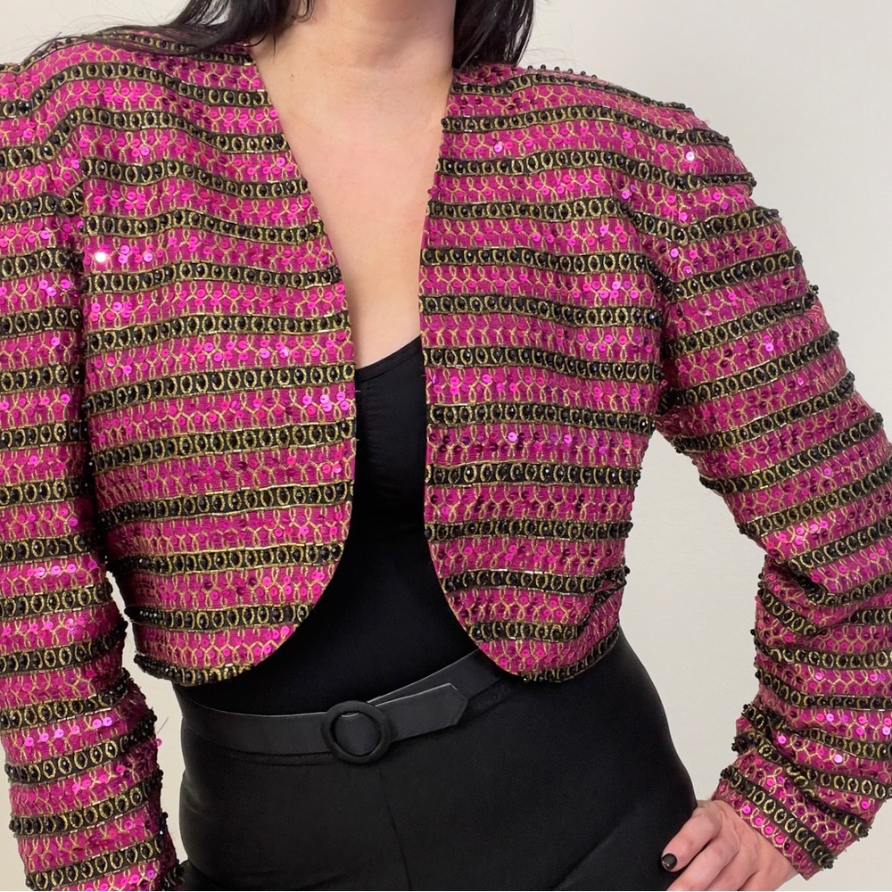 Vintage Della Roufogalli Beaded Bolero Jacket